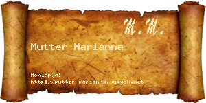 Mutter Marianna névjegykártya